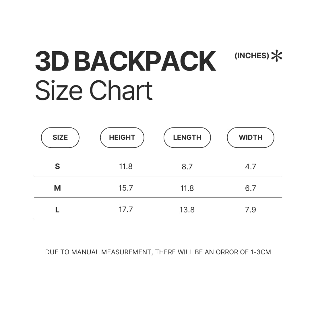 3D Backpack Size Chart - Berserk EU Store
