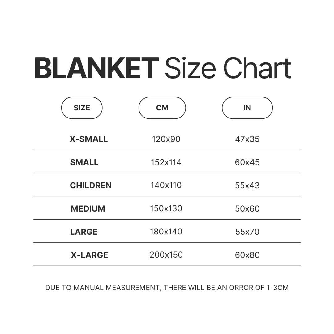 Blanket Size Chart - Berserk EU Store