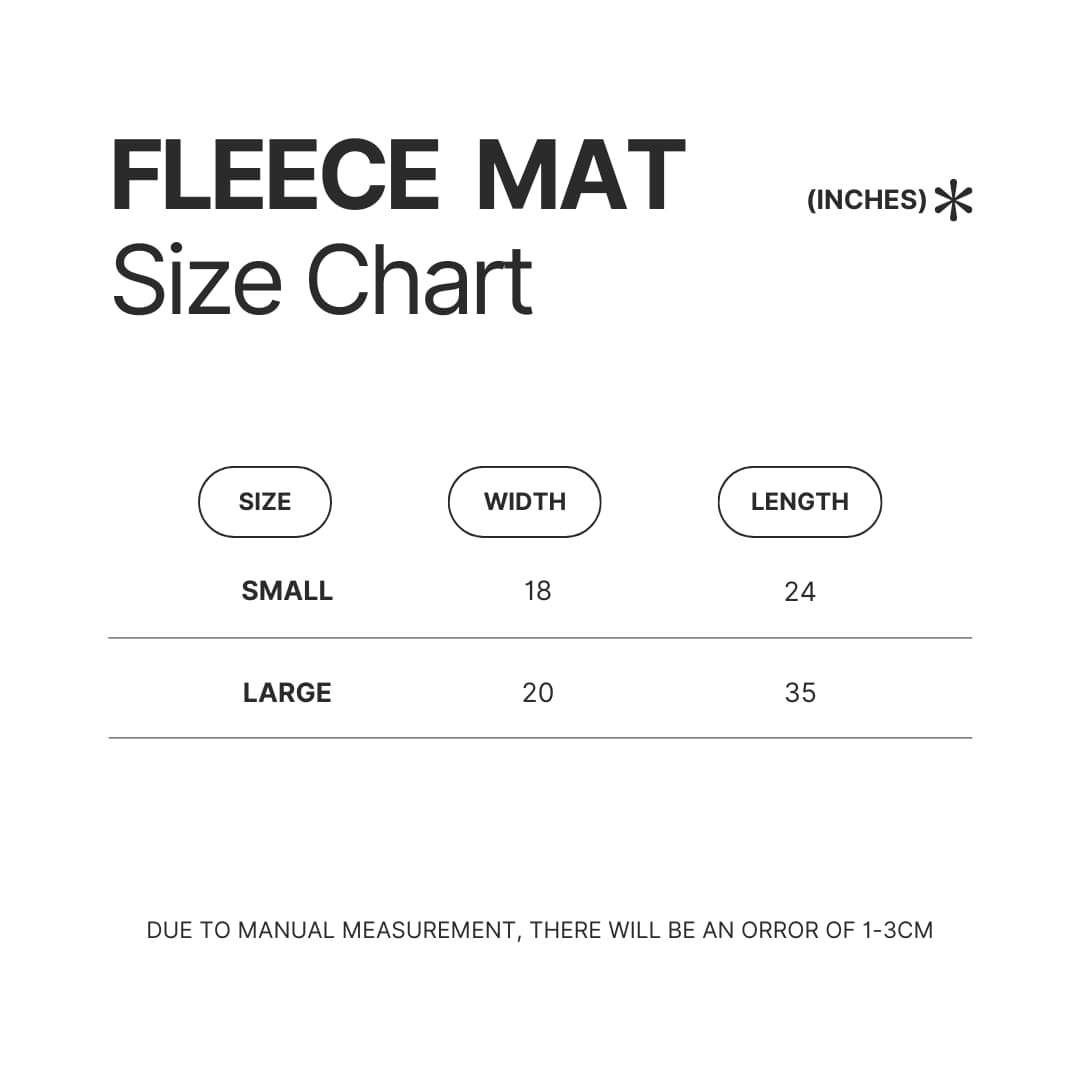 Fleece Mat Size Chart - Berserk EU Store