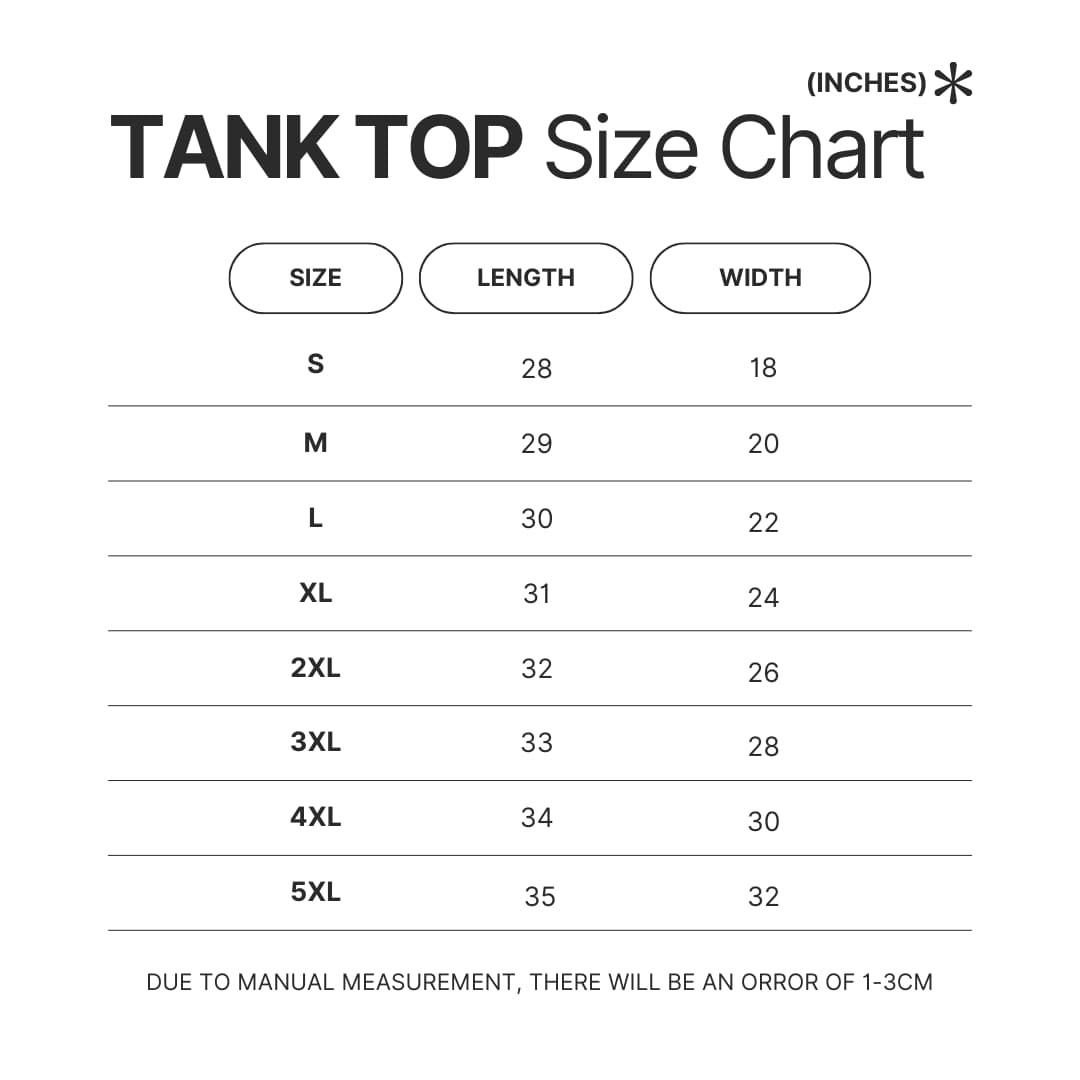 Tank Top Size Chart - Berserk EU Store
