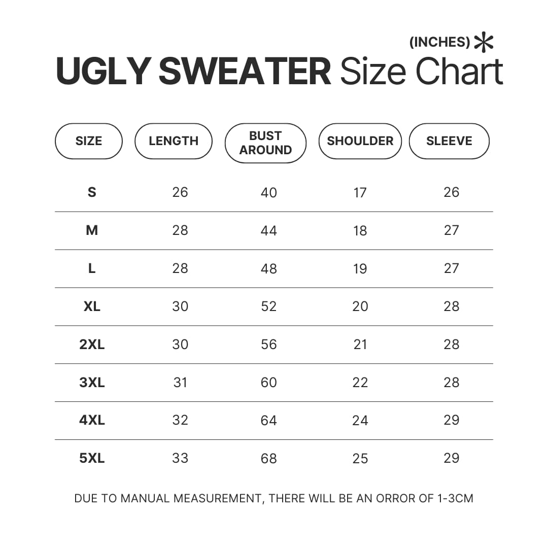 Ugly Sweater Size Chart - Berserk EU Store