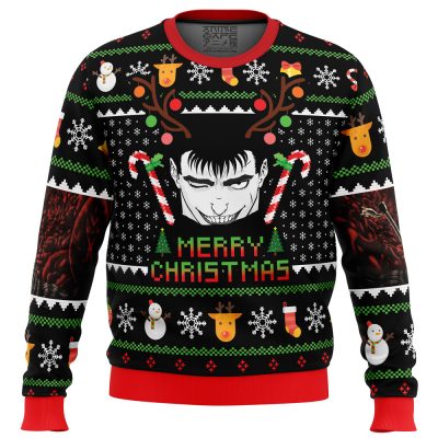 Guts Santa Claus Berzerk men sweatshirt FRONT mockup - Berserk EU Store