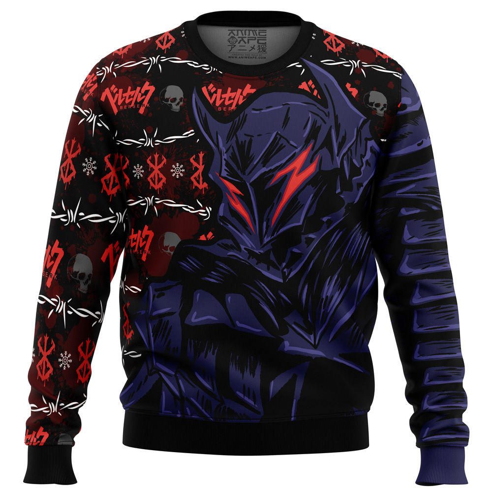 Struggler-Berserk_Ugly-Christmas-Sweater-FRONT-mockup Struggler Berserk Ugly Christmas Sweater FRONT mockup - Berserk EU Store